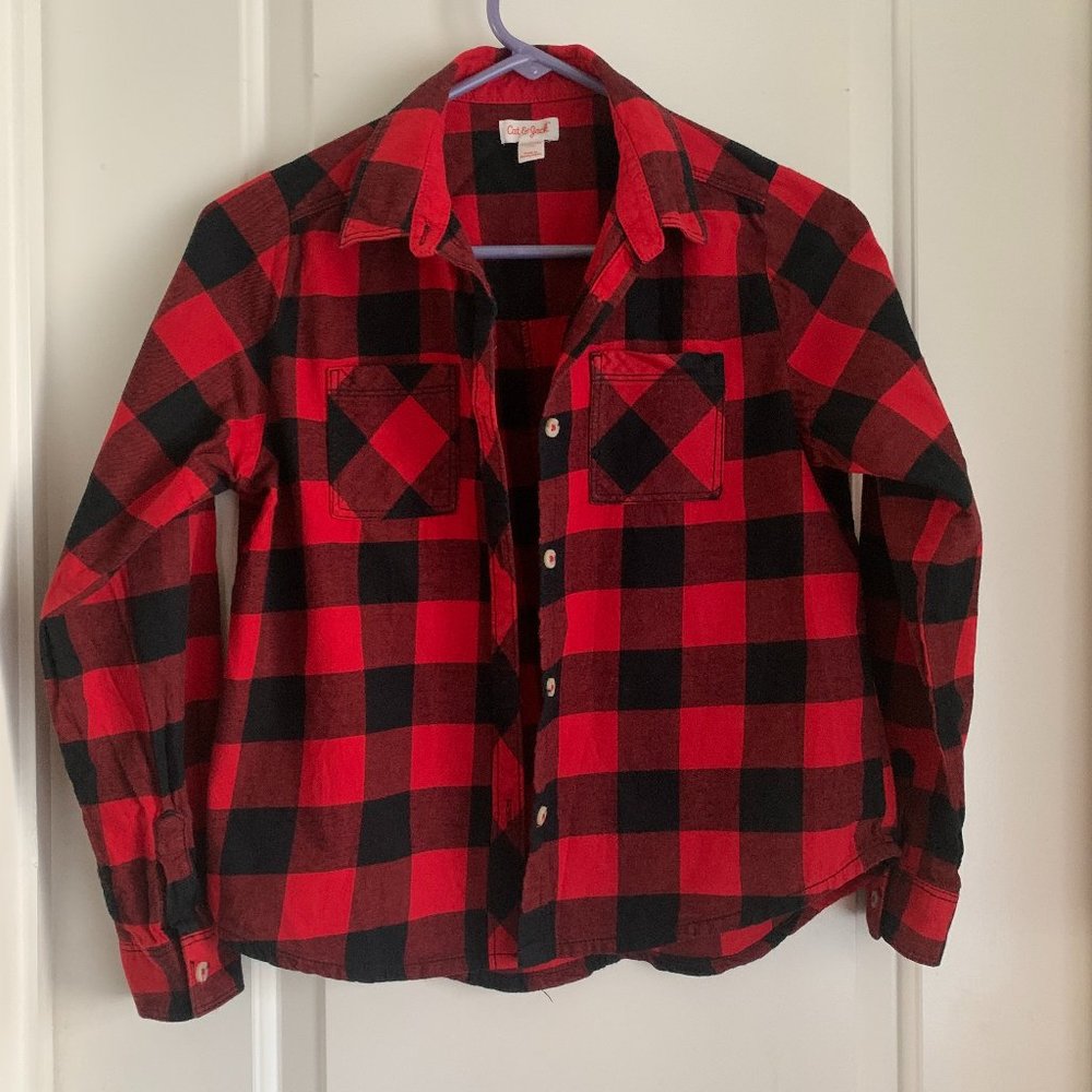 CAT & JACK BOYS BUTTON DOWN SHIRT CHRISTMAS HHOLIDAY